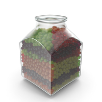 Square Jar with Spherical Hard Candy PNG & PSD Images