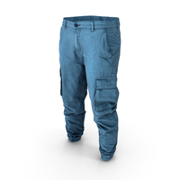 Mens Denim Cargo Pants PNG & PSD Images