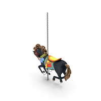 Carousel Galloping Horse Black PNG & PSD Images