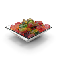 Square Bowl with Oval Hard Candy PNG & PSD Images