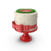 Christmas Cake with Red Bow PNG & PSD Images