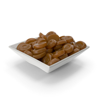 Square Bowl with Caramel Oval Hard candy PNG & PSD Images