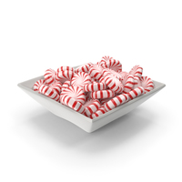 Square Bowl with StarLight Peppermint Candy PNG & PSD Images