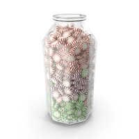 Octagon Jar with StarLight Peppermint Candy PNG & PSD Images