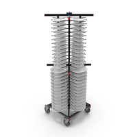 Stainless Steel Professional Plate Rack with Plates PNG & PSD Images