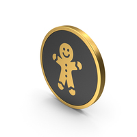 Gold Icon Gingerbread Man PNG & PSD Images