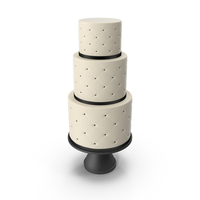 Cascade Cake with Decor of Black Ribbon PNG & PSD Images