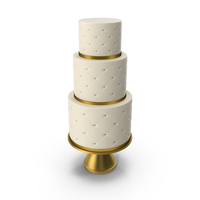 Cascade Cake with Decor of Gold Ribbon PNG & PSD Images