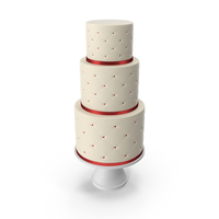 Cascade Cake with Decor of Red Ribbon PNG & PSD Images