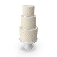 Cascade Cake with Decor of White Ribbon PNG & PSD Images