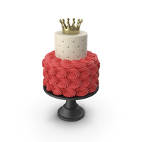 Cascade Cake with Flower and Crown PNG & PSD Images