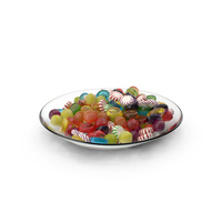 Plate with Mixed Hard Candy PNG & PSD Images