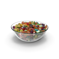 Bowl with Mixed Hard Candy PNG & PSD Images