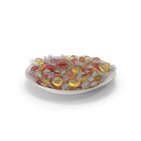 Plate with Wrapped Oval Candy PNG & PSD Images