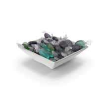 Square Bowl with Wrapped Oval Candy PNG & PSD Images