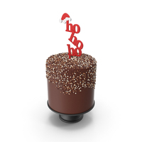 Christmas Cake with Hohoho and Santas Hat Topper PNG & PSD Images