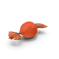 Wrapped Orange Spherical Candy PNG & PSD Images