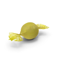 Wrapped Yellow Spherical Candy PNG & PSD Images