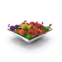 Square Bowl with Wrapped Spherical Candy PNG & PSD Images