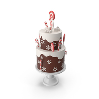 Christmas Cake with Snowflakes and Lollipops PNG & PSD Images