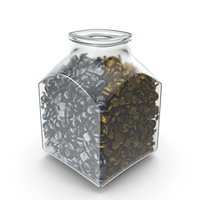 Square Jar with wrapped Fancy Bonbons PNG & PSD Images