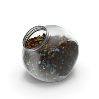 Spherical Jar with Wrapped Fancy Bonbons PNG & PSD Images