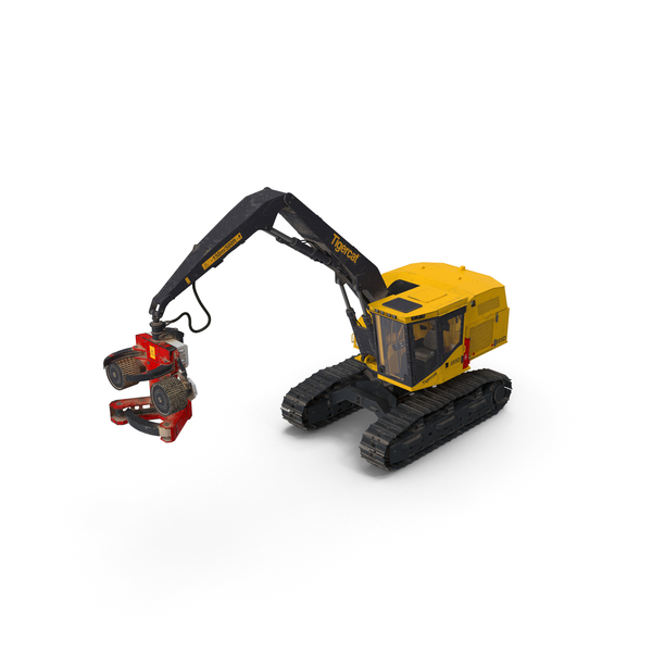 Tigercat 855D Tracked Harvester Dirty PNG & PSD Images