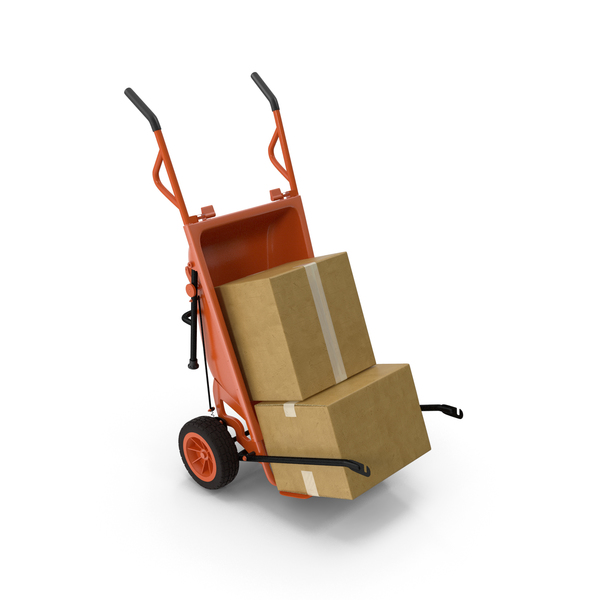 Cart with Cardboard Box PNG & PSD Images