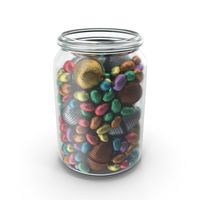 Jar with Mixed Wrapped Chocolate Easter Eggs PNG & PSD Images