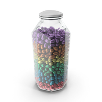 Octagon Jar with Small Wrapped Chocolate Easter Eggs PNG & PSD Images