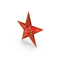 Red Star With Golden Edges PNG & PSD Images