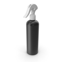 Spray Bottle Black Reusable with White Spray Top 300 ml PNG & PSD Images