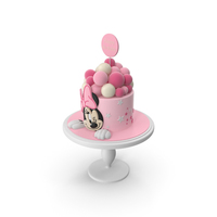Minnie Mouse Birthday Pink Cake PNG & PSD Images