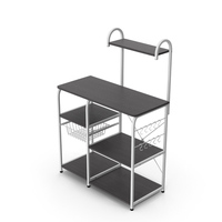 Multipurpose Kitchen Bakers Rack Black PNG & PSD Images
