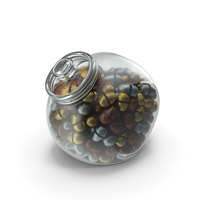 Spherical Jar With Fancy Wrapped Chocolate Easter Eggs PNG & PSD Images