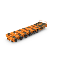6 Axle Lines Modular Transporter Goldhofer Orange PNG & PSD Images