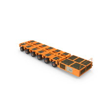 6 Axle Lines Modular Transporter Goldhofer Orange PNG & PSD Images