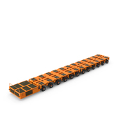 12 Axle Lines Modular Transporter Goldhofer Orange PNG & PSD Images