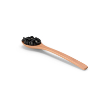Black Turtle Beans in Wooden Spoon PNG & PSD Images