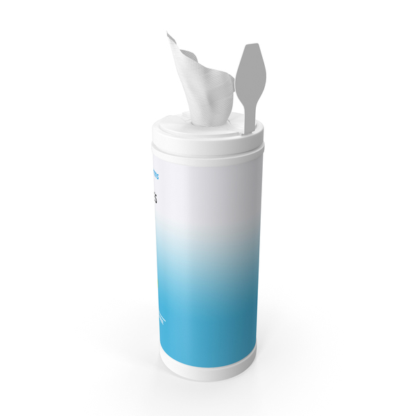 Opened Sanitizing Wipes 80 Count Small Canister PNG & PSD Images