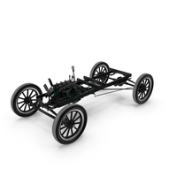 Retro Car Chassis with Engine PNG & PSD Images