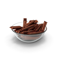 Bowl with Wrapped Long Candy Bars PNG & PSD Images