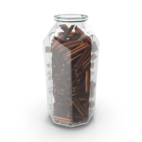 Octagon Jar with Wrapped Long Candy Bars PNG & PSD Images