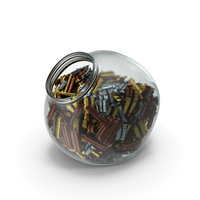 Spherical Jar with Wrapped Long Candy Bars PNG & PSD Images