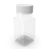 Plastic Square Bottle 2oz 60ml Closed PNG & PSD Images