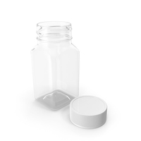Plastic Square Bottle 2oz 60ml Open PNG & PSD Images