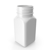 Plastic Square Bottle 2oz 60ml White No Cap PNG & PSD Images