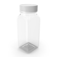 Plastic Square Bottle 4oz 120ml Closed PNG & PSD Images