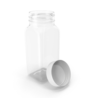 Plastic Square Bottle 4oz 120ml Open PNG & PSD Images