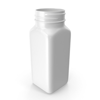 Plastic Square Bottle 4oz White 120ml No Cap PNG & PSD Images